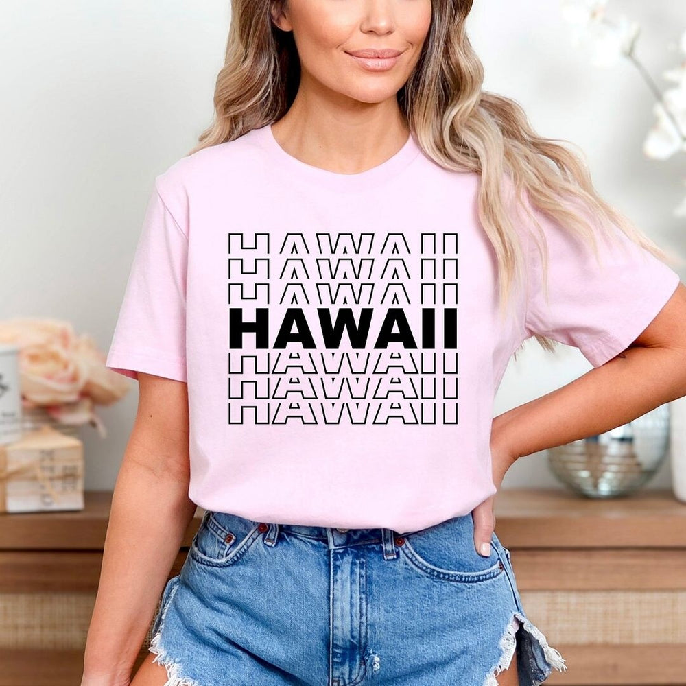 Hawaii Stacked Short Sleeve Crewnneck Tee