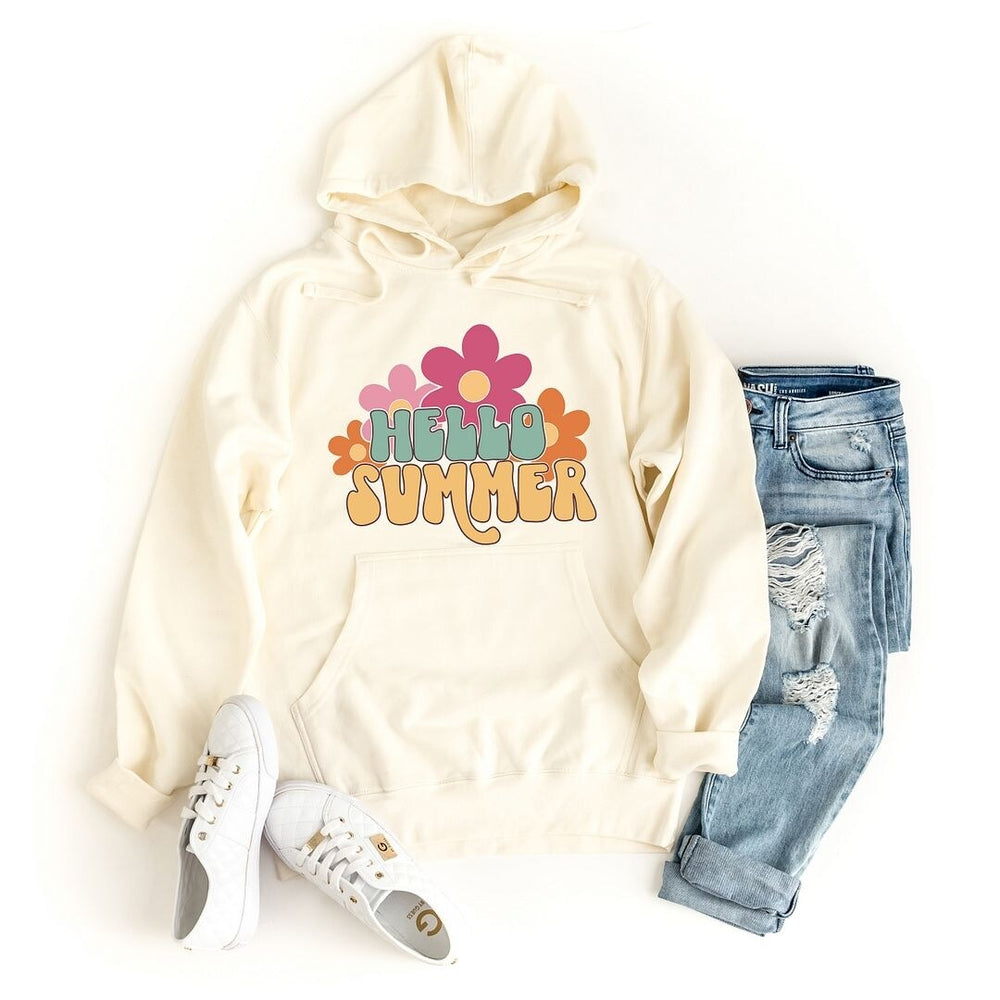 Hello Summer Flowers Graphic Hoodie