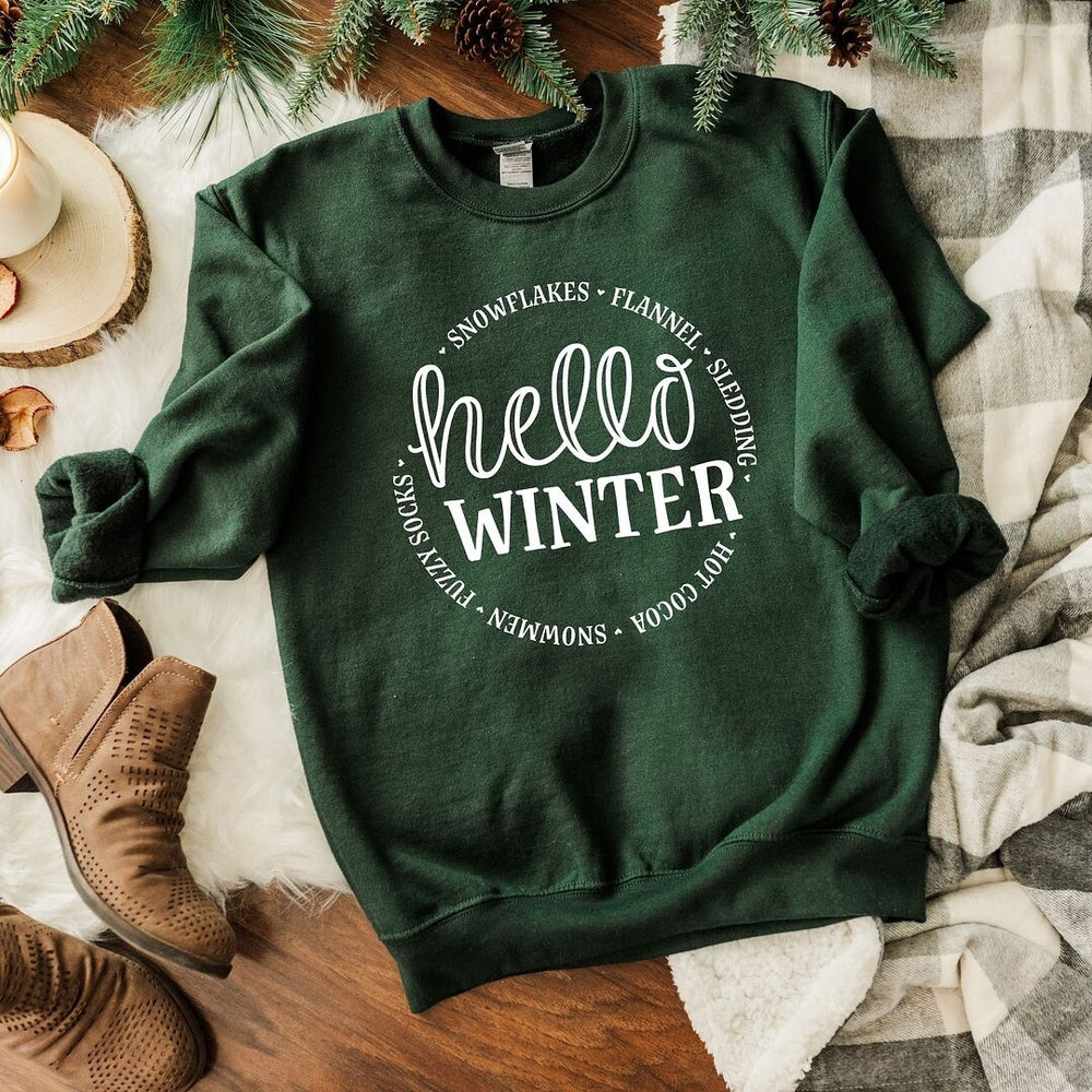 Hello Winter Graphic Sweatshirt