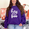 Hey Boo Cursive Puff Print Graphic Sweatshirt