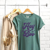 Hey Boo Stars Puff Print Garment Dyed Tee