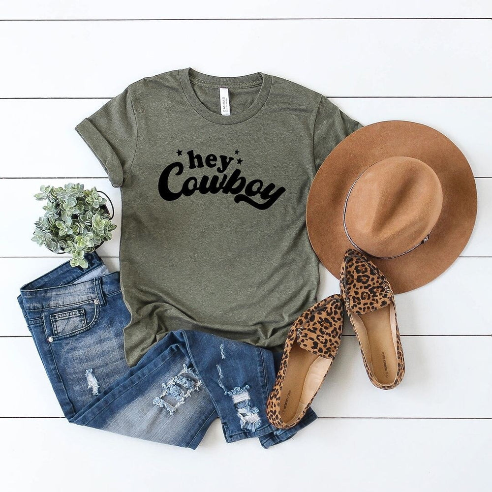 Hey Cowboy Stars Short Sleeve Crewnneck Tee