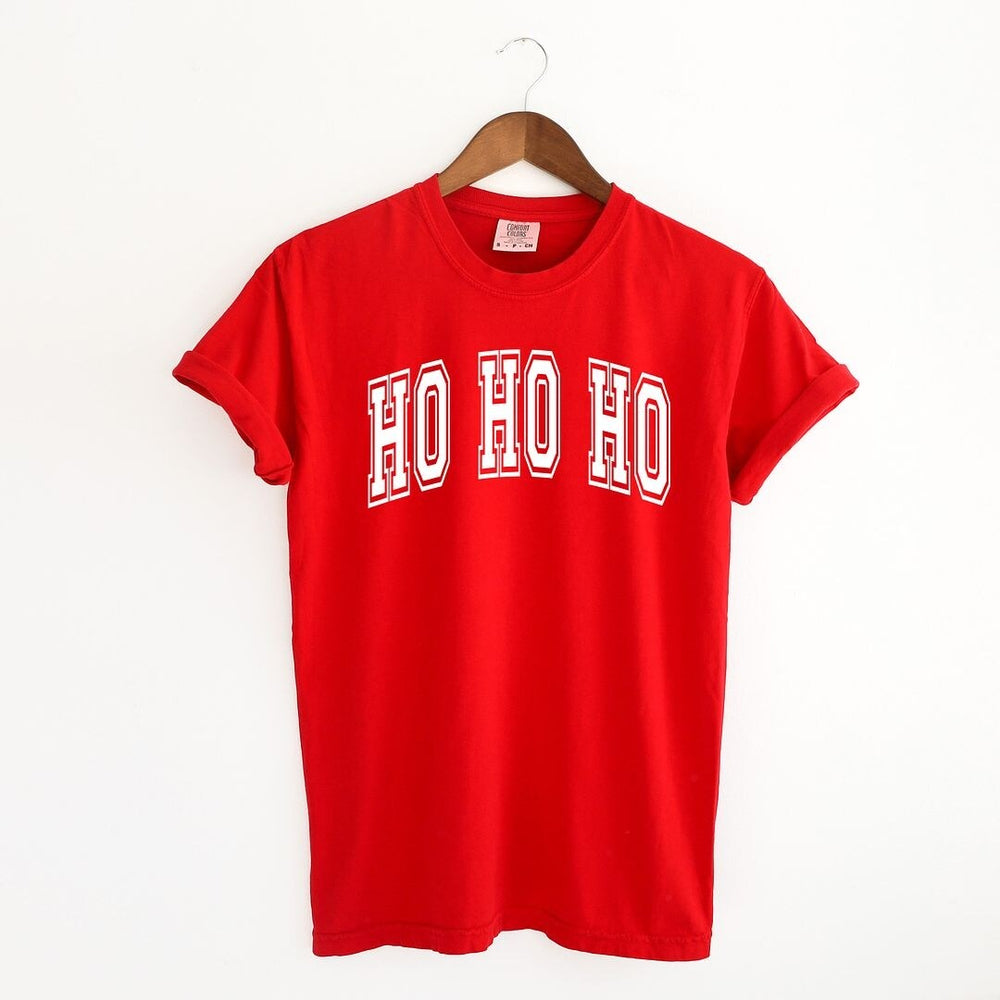 Ho Ho Ho Varsity Thick Outline Garment Dyed Tee