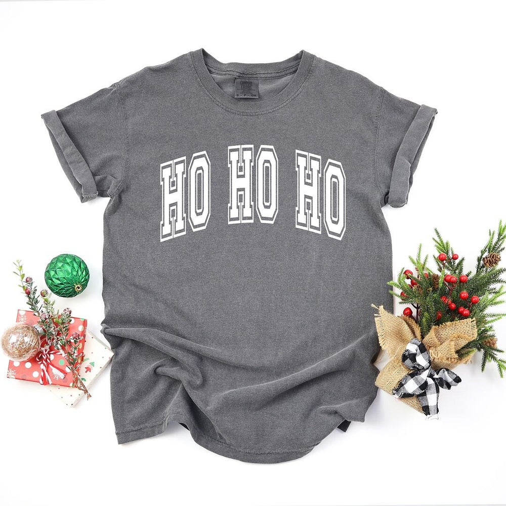 Ho Ho Ho Varsity Thick Outline Garment Dyed Tee