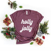 Holly Jolly Bold Cursive Short Sleeve Crewnneck Tee