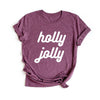 Holly Jolly Bold Cursive Short Sleeve Crewnneck Tee