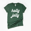 Holly Jolly Bold Cursive Short Sleeve Crewnneck Tee