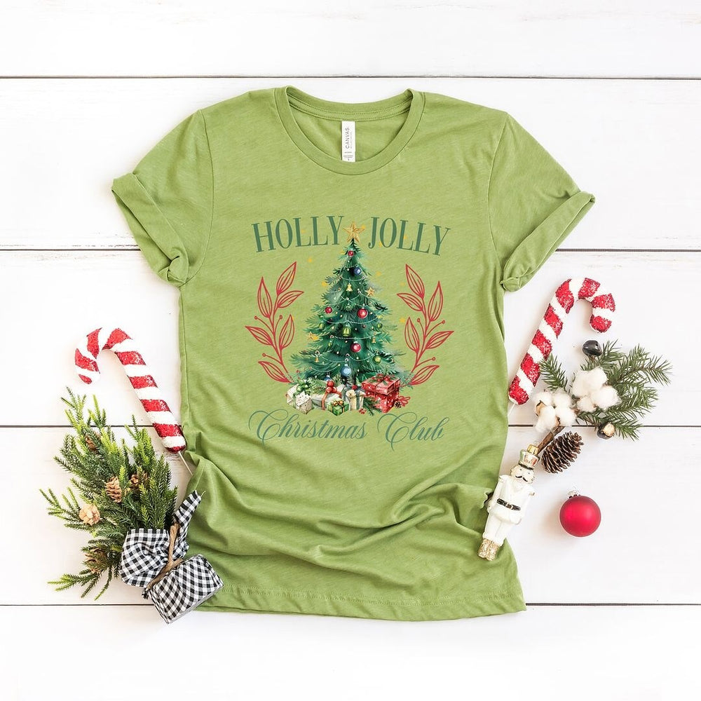 Holly Jolly Christmas Club Short Sleeve Crewnneck Tee