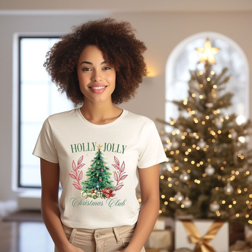 Holly Jolly Christmas Club Short Sleeve Crewnneck Tee