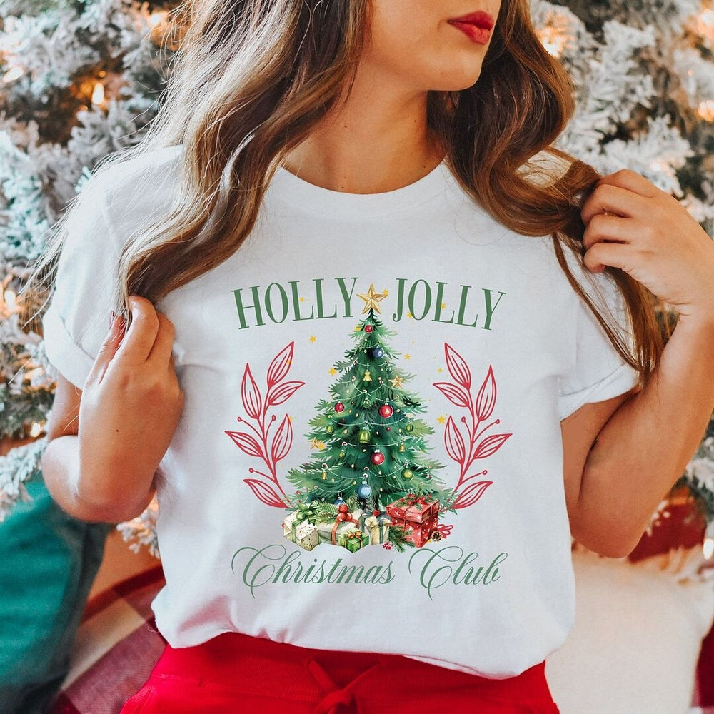 Holly Jolly Christmas Club Short Sleeve Crewnneck Tee