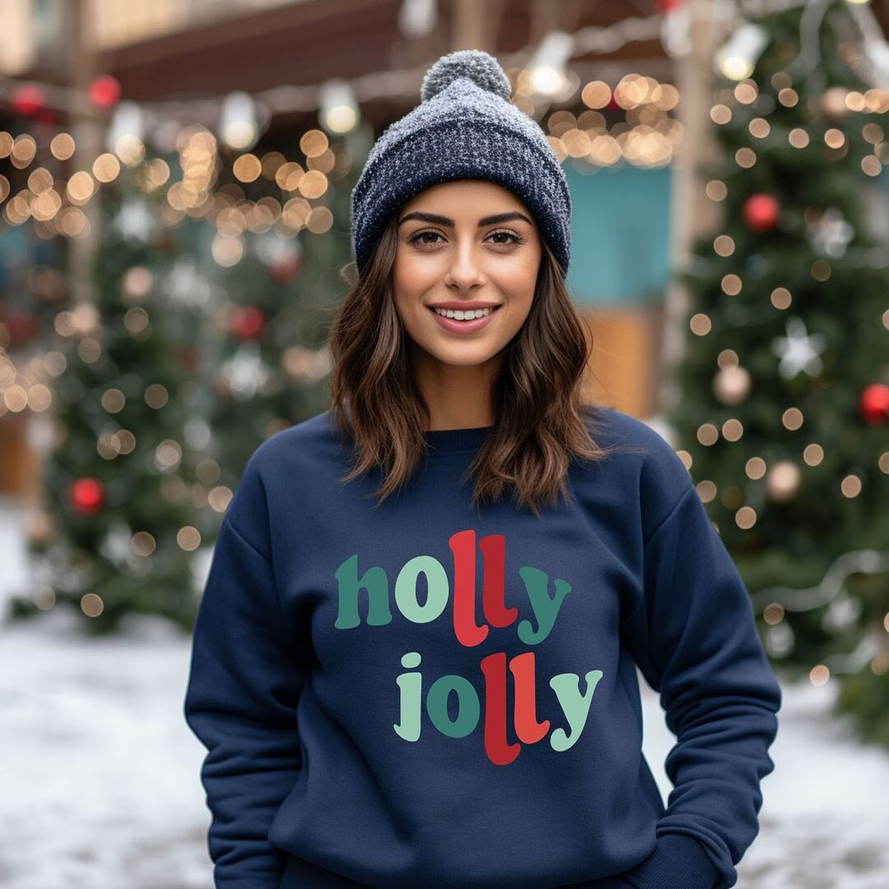 Holly Jolly Colorful Graphic Sweatshirt