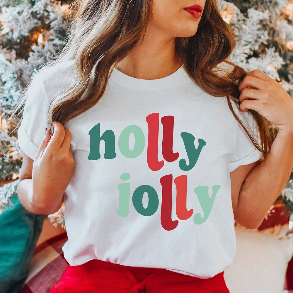 Holly Jolly Colorful Short Sleeve Crewnneck Tee