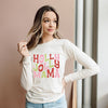 Holly Jolly Mama Colorful Long Sleeve Tee