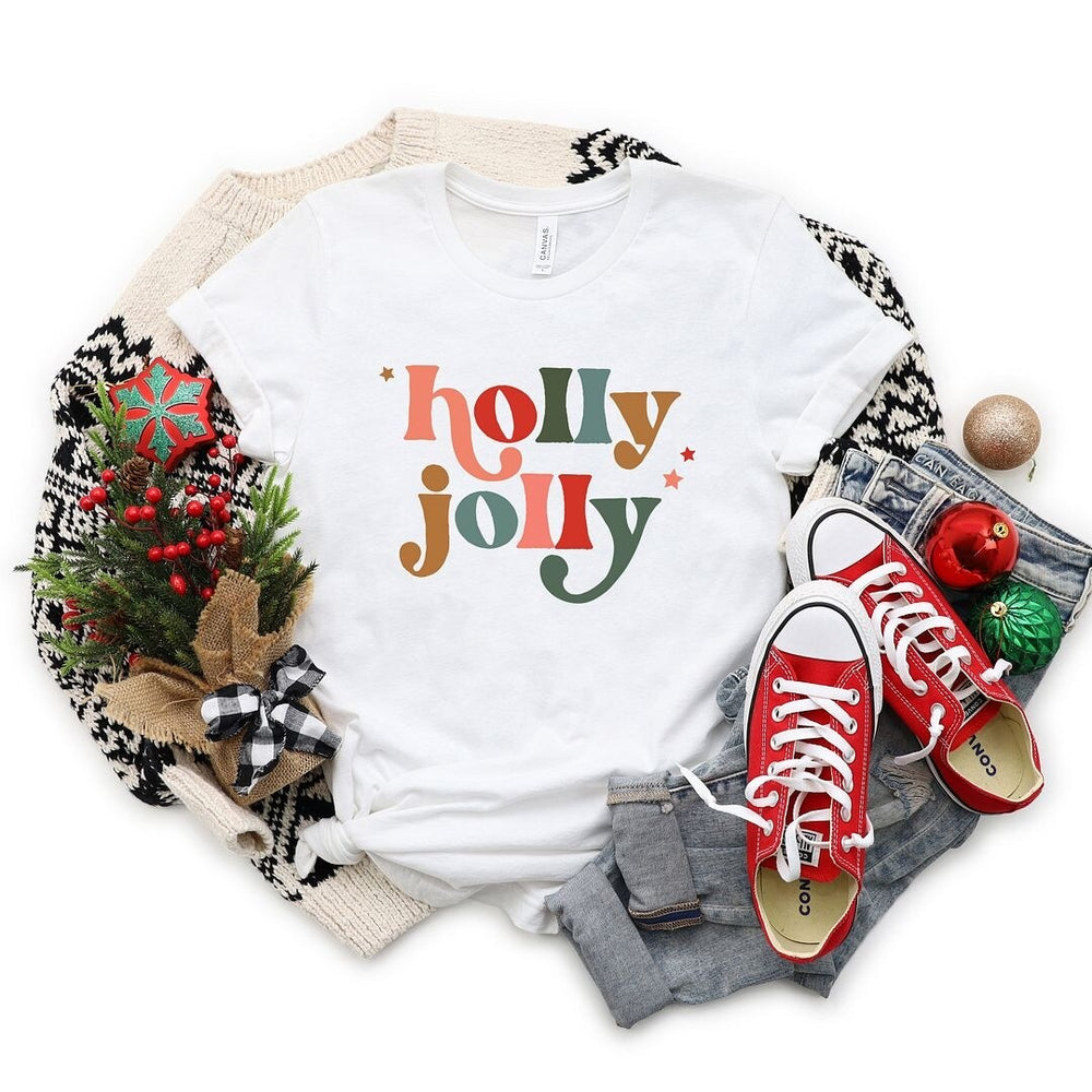 Holly Jolly Stars Short Sleeve Crewnneck Tee