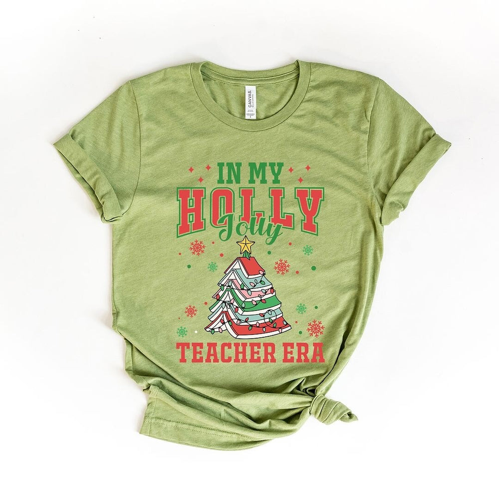 Holly Jolly Teacher Era Short Sleeve Crewnneck Tee