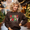 Holly Jolly Vibes Distressed Graphic Sweatshirt