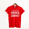 Hot Cocoa and Christmas Lights Garment Dyed Tee