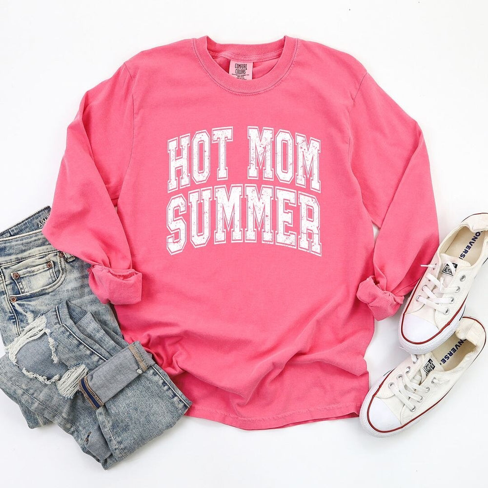 Hot Mom Summer Garment Dyed Long Sleeve