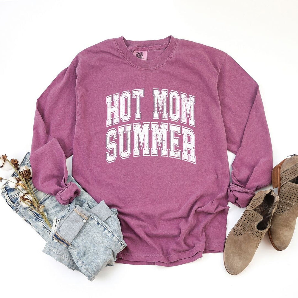 Hot Mom Summer Garment Dyed Long Sleeve