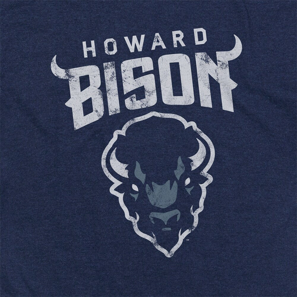 Howard University Simple Distressed Logo Unisex Adult Heathered Premium T Shirt