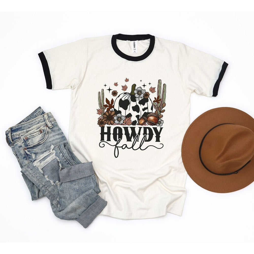 Howdy Fall Pumpkin Ringer Tee