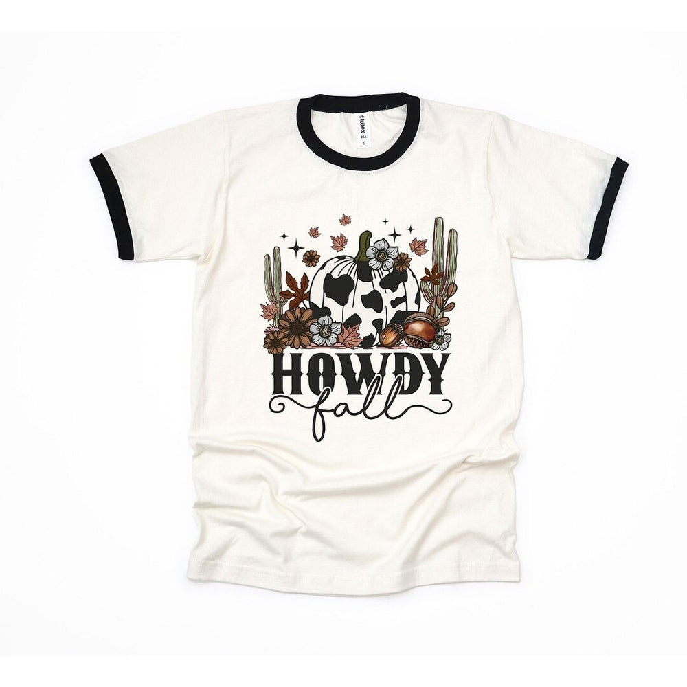 Howdy Fall Pumpkin Ringer Tee