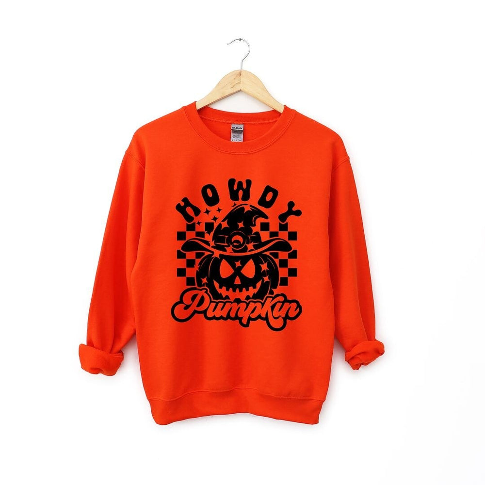 Howdy Pumpkin Checkered Sweatshirt