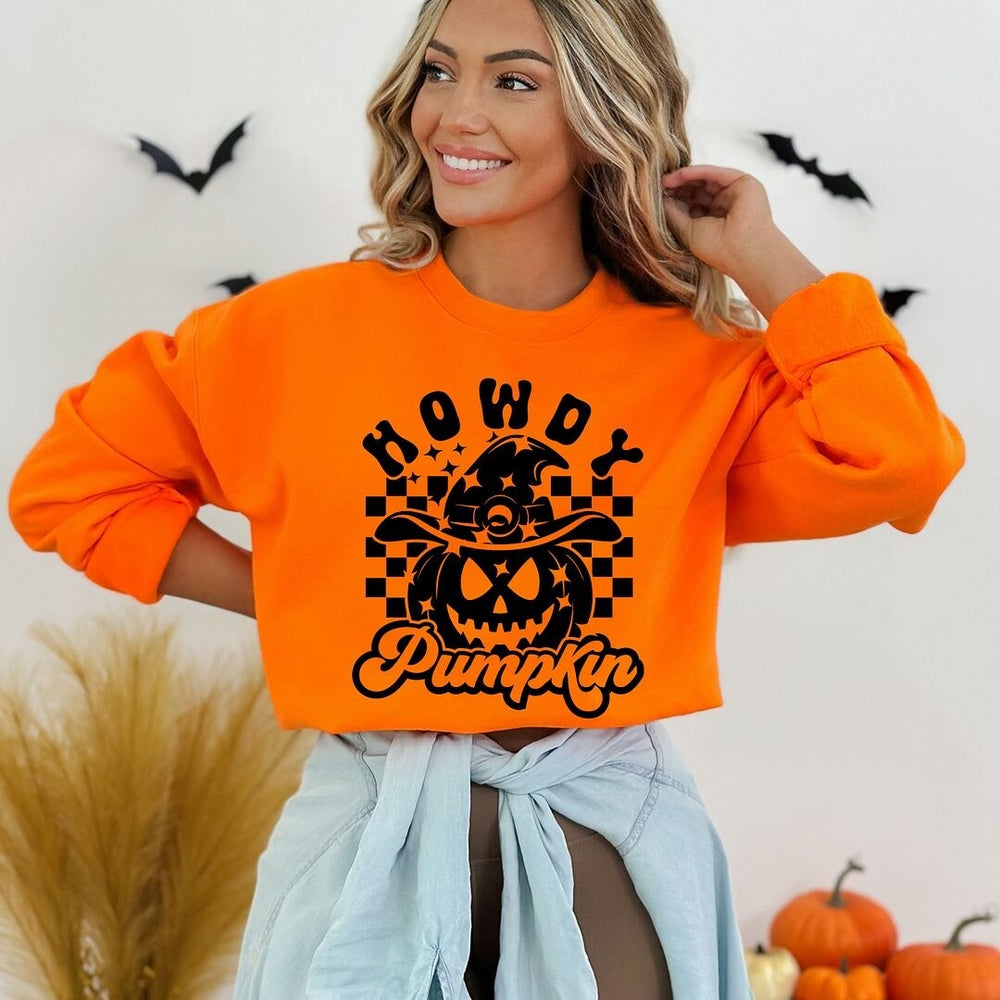 Howdy Pumpkin Checkered Sweatshirt