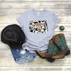 Howdy with Cow Print Short Sleeve Crewnneck Tee