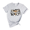 Howdy with Cow Print Short Sleeve Crewnneck Tee