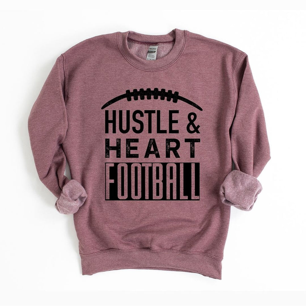 Hustle and Heart Football Graphic Sweatshirt