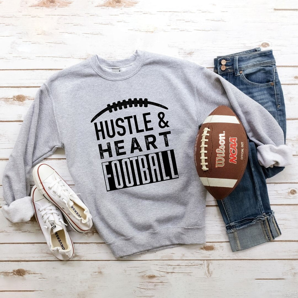 Hustle and Heart Football Graphic Sweatshirt