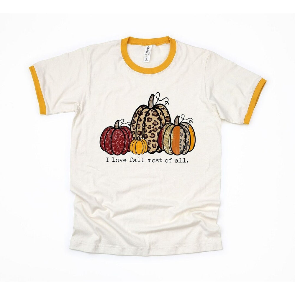 I Love Fall Most Of All Pumpkins Ringer Tee