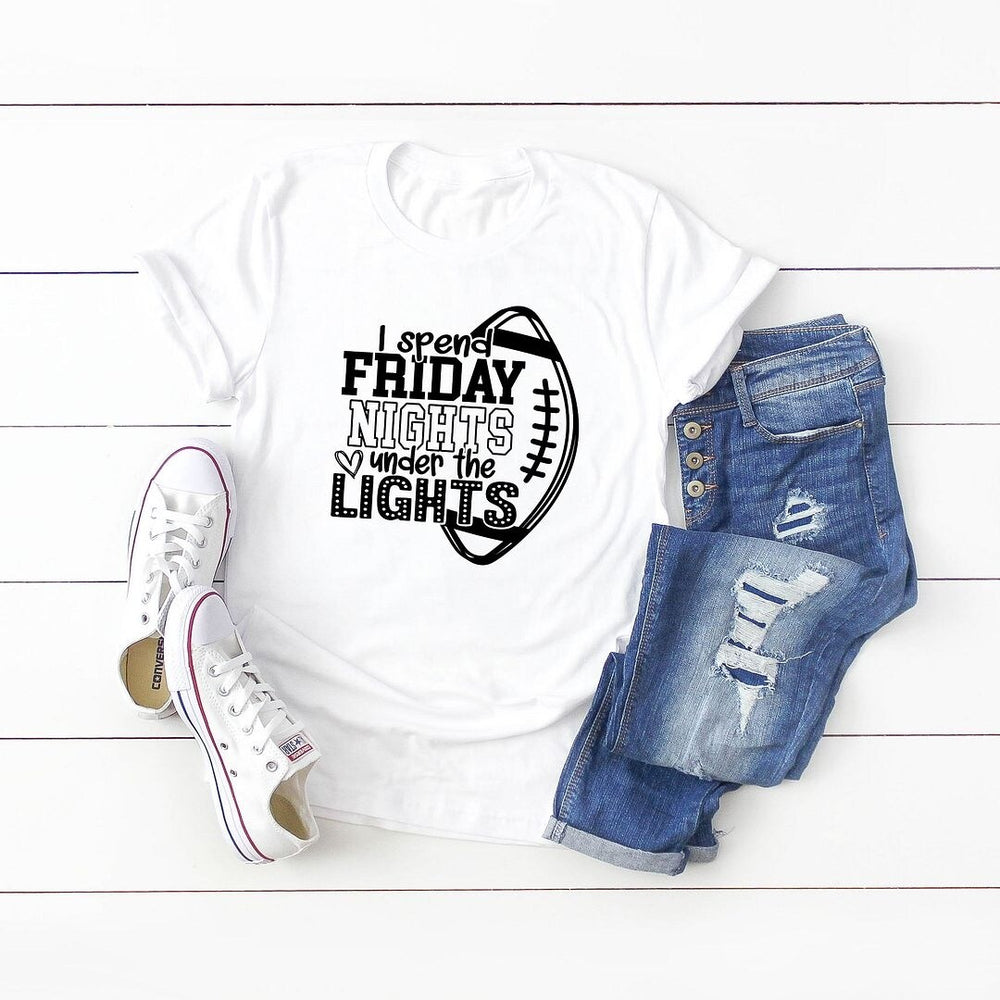 I Spend Friday Nights Under The Lights Short Sleeve Crewnneck Tee