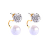 Imitation Pearl Crystal Shamballa Earrings