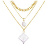 Imitation Pearl Goldtone Layered Necklace - White