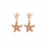 Imitation Pearl Goldtone Starfish Drop Earrings