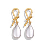 Imitation Pearl Knotted Drop Earrings