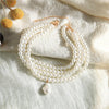 Imitation Pearl Multi-strand Choker Necklace - White