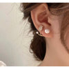 Imitation Pearl & Cubic Zirconia Tulip Ear Climbers