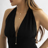 Imitation Pearl and Goldtone Lariat necklace Set - White