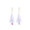 Imitation Pearl, Pink Yellow Crystal Drop Earrings