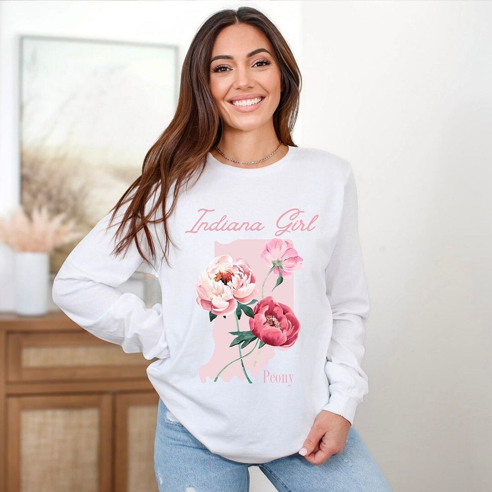 Indiana Girl Flower Long Sleeve Tee