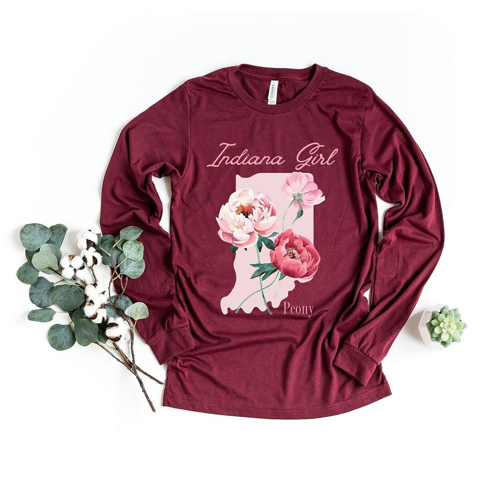 Indiana Girl Flower Long Sleeve Tee