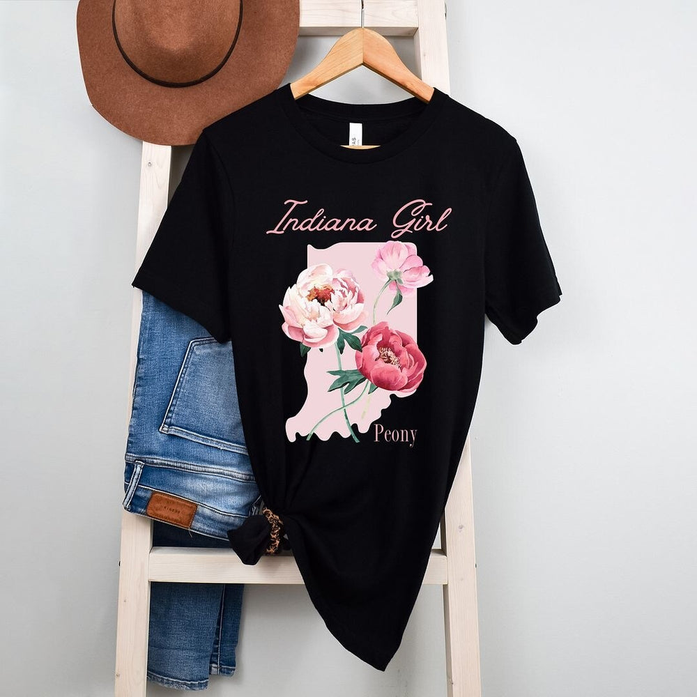 Indiana Girl Flower Short Sleeve Crewnneck Tee