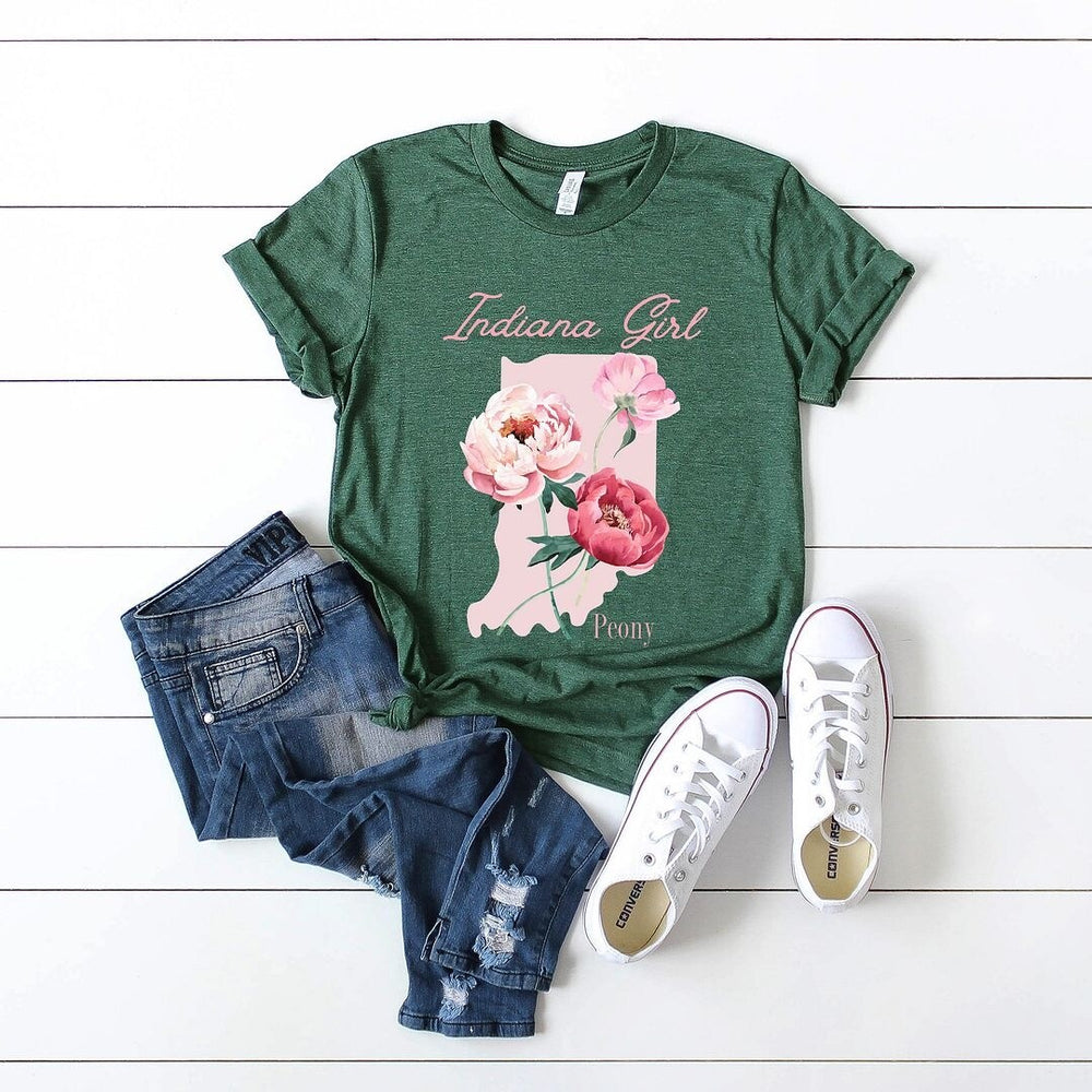 Indiana Girl Flower Short Sleeve Crewnneck Tee