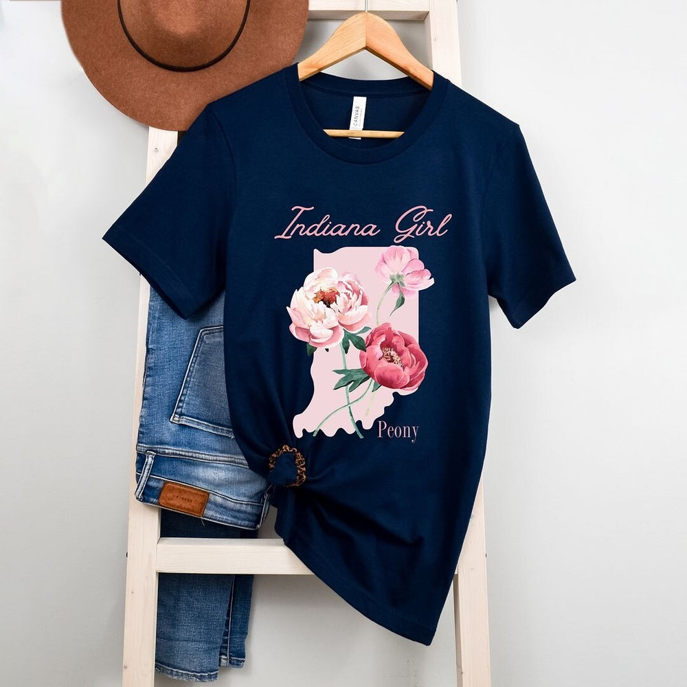 Indiana Girl Flower Short Sleeve Crewnneck Tee