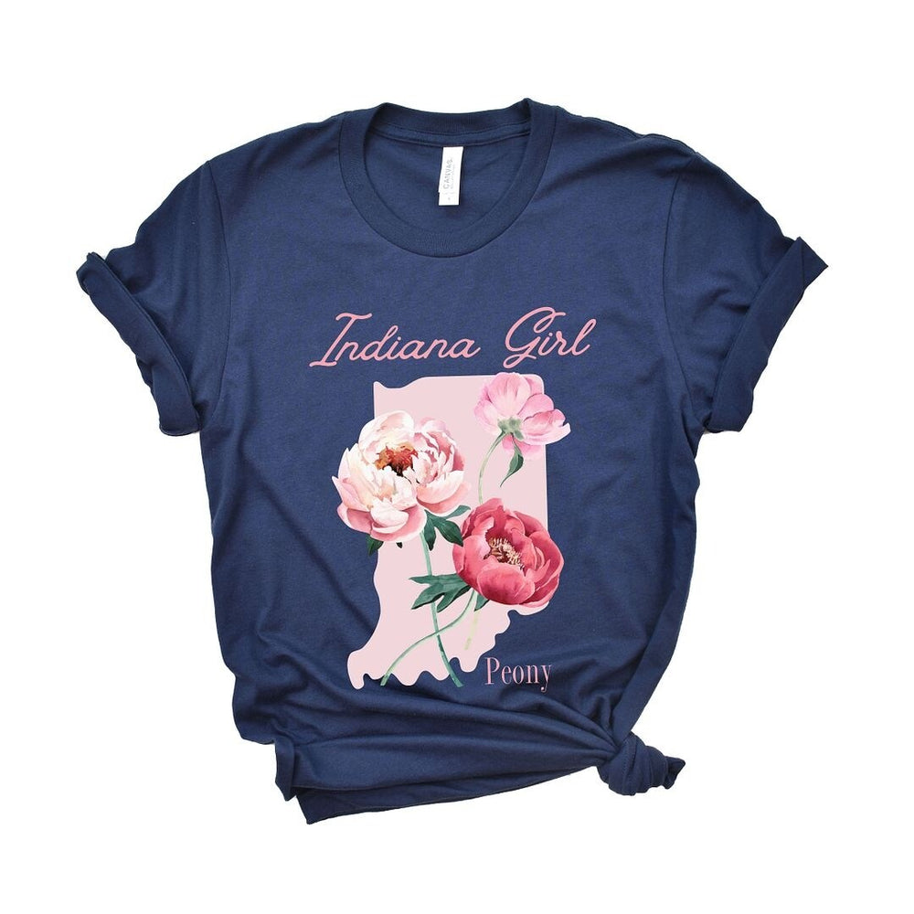 Indiana Girl Flower Short Sleeve Crewnneck Tee