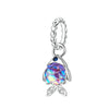 Iridescent & Sterling Silver Scaled Fish Charm