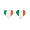 Irish Pride Heart Sterling Silver Stud Earrings